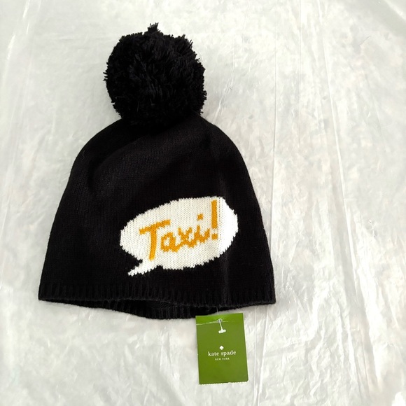 NWT Kate Spade Taxi Pom Pom Beanie black SZ Adult main image 7